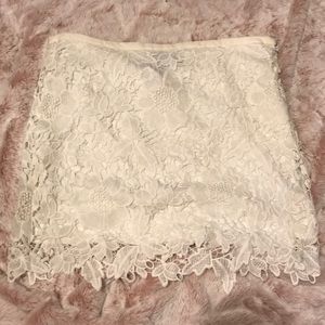 F21 white lace skirt.